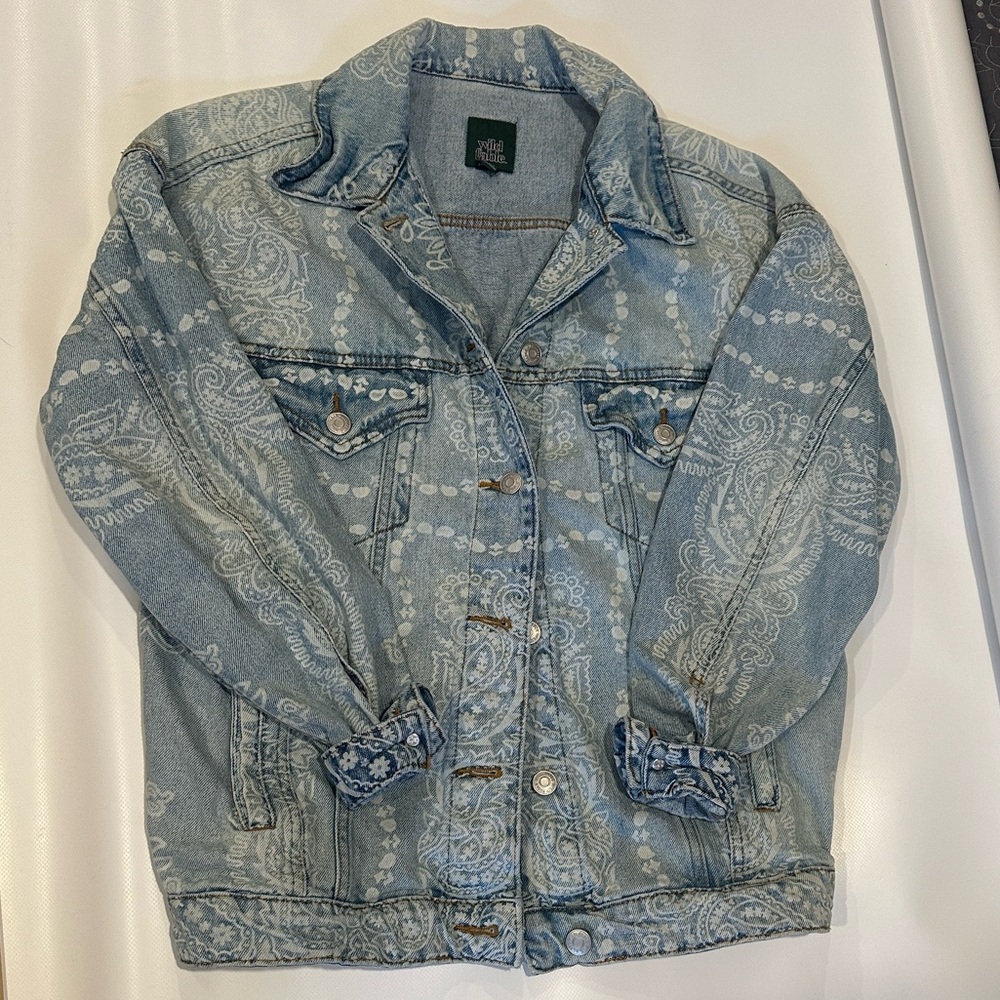 Wild Fable Denim Jacket with Paisley Design
